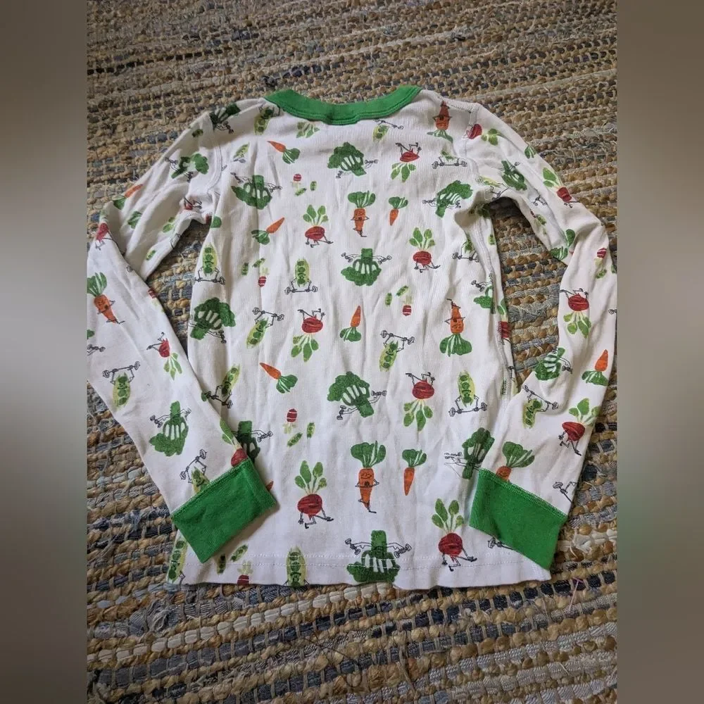 Hanna Andersson Kids Pajama Top US 10 / 140cm Organic Cotton Veggie Print L/S